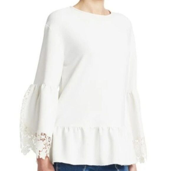 See By Chloe Top With Wide Lace Sleeves Size 36 - Picture 14 of 15